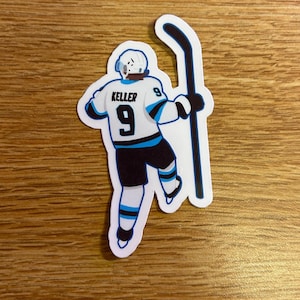 Pegatina de Clayton Keller / Utah Hockey Club / Mammoth / Resistente al agua
