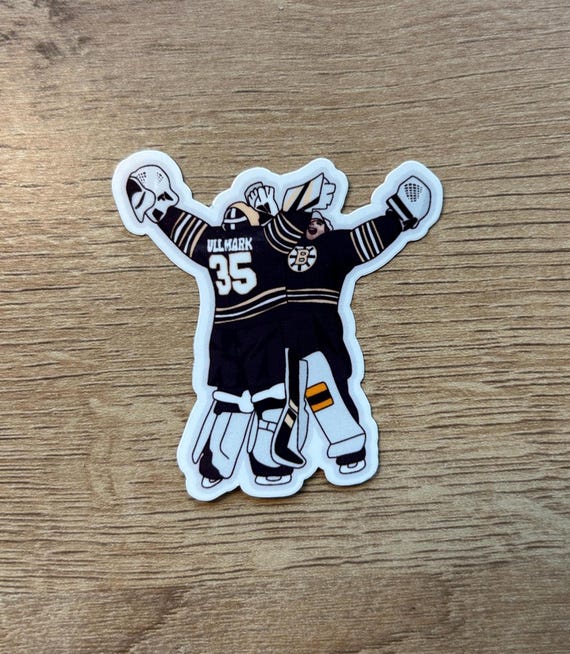 Jeremy Swayman and Linus Ullmark Goalie Hug Sticker | Boston Bruins | Water Resistant