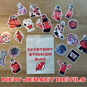 New Jersey Devils Mystery Sticker Bag | 4 Stickers Each | Water Resistant | NHL