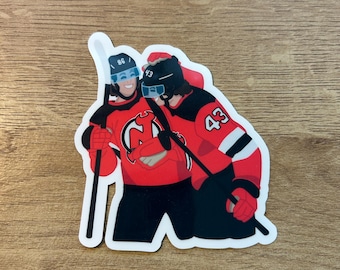 Pegatina de Jack y Luke Hughes / New Jersey Devils / Resistente al agua