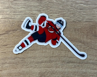 Pegatina de Jack Hughes cayendo / New Jersey Devils / Resistente al agua