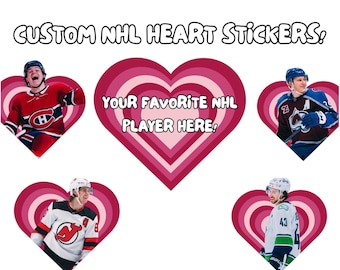 Custom NHL Heart Stickers | Water Proof