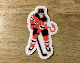 Pegatina del Diablo de Jack Hughes / New Jersey Devils / Resistente al agua