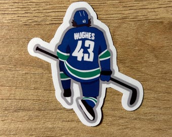 Pegatina de Quinn Hughes / Vancouver Canucks / Resistente al agua
