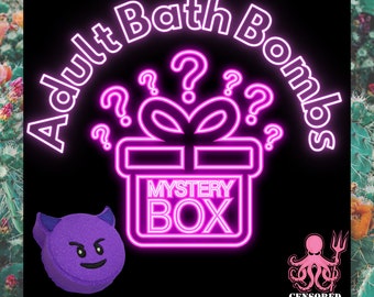 Adult Bath Bomb Mystery box 2 x Bath Bombs Fizzer Adult Rude Theme Dirty Minded Funny Prank Gift Colourful Bath Art Bathbombs Handmade UK