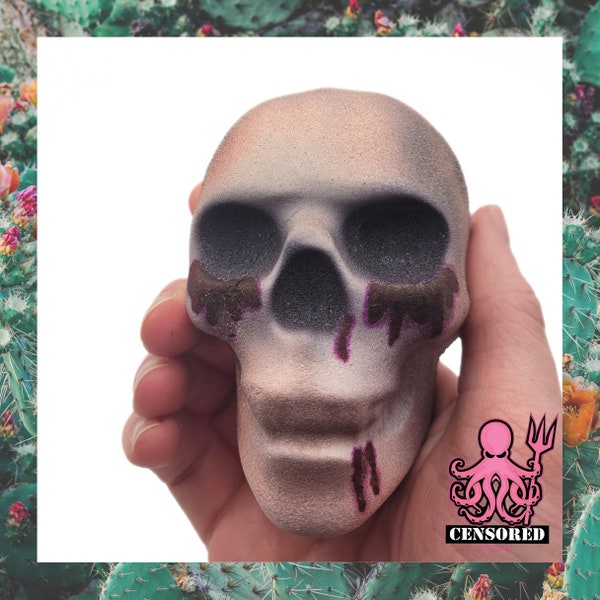 Skull Human Bath Bomb - Skeleton Horror Fizzer Adult gift idea Character Hand Made Hand Painted Blood Bath Effect Novelty Present