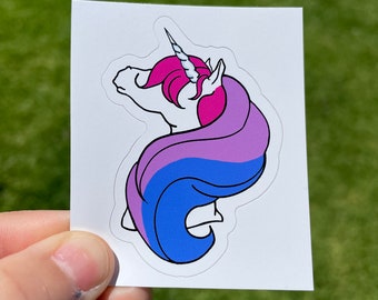 Bi-sexual pride unicorn sticker