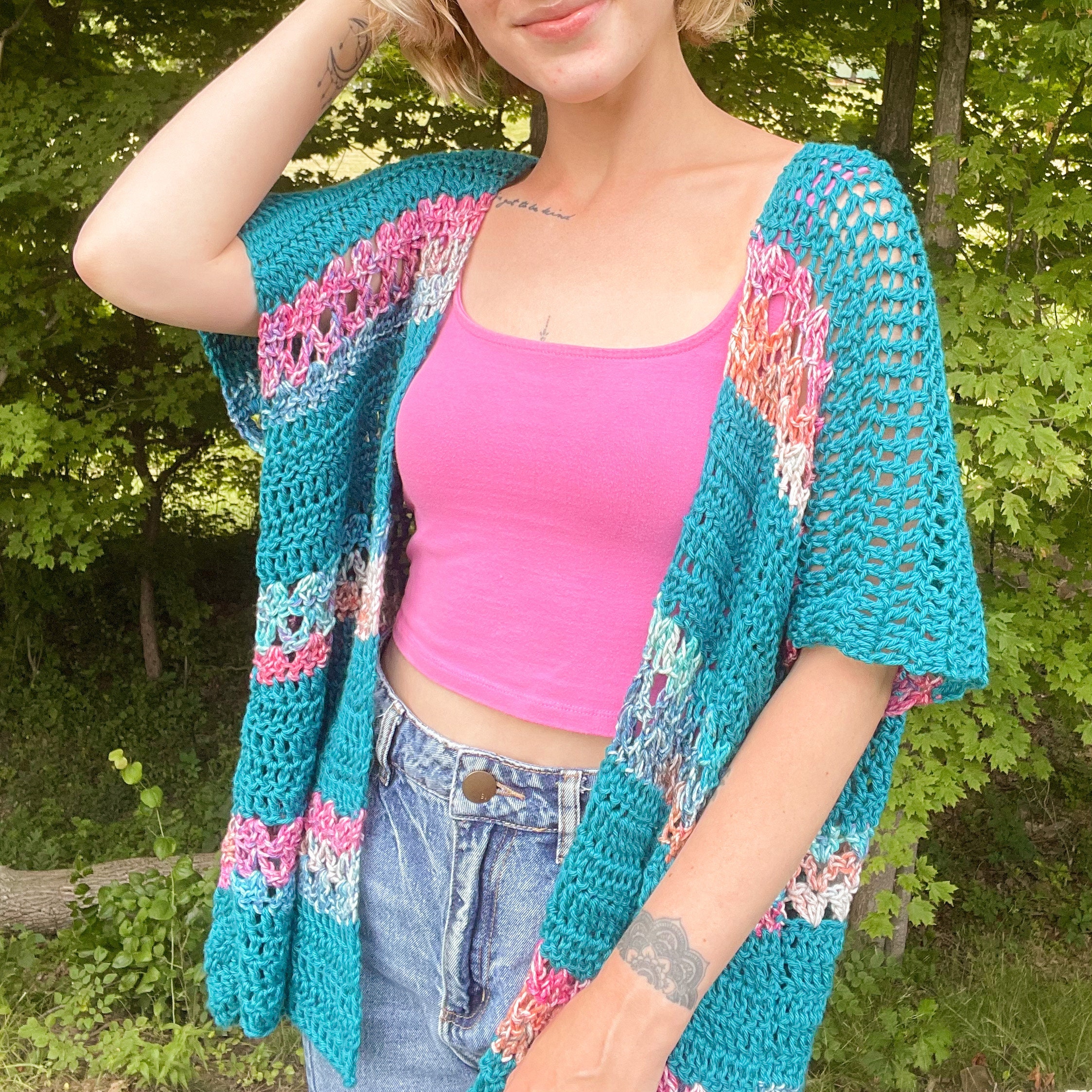 Short Sleeve Crochet Cardigan PDF Pattern Digital Download // Etsy