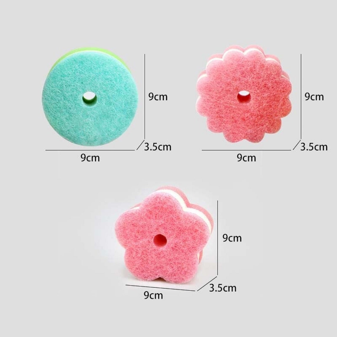 Flower Shape Sponge Brush Sponges Scouring Pads Tableware Etsy