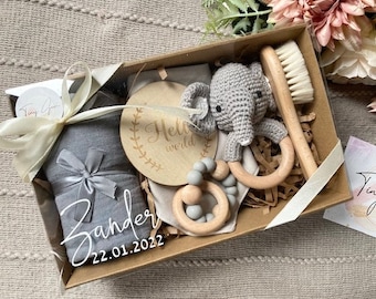 Personalized gift | Custom | Welcome Grey - Newborn Baby Gift Box