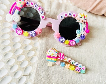 Personalized gift | Custom Birthday Sunglasses | Custom Clip Bow | Kids | Toddler | Gift | Birthday | Easter | Christmas | Trendy