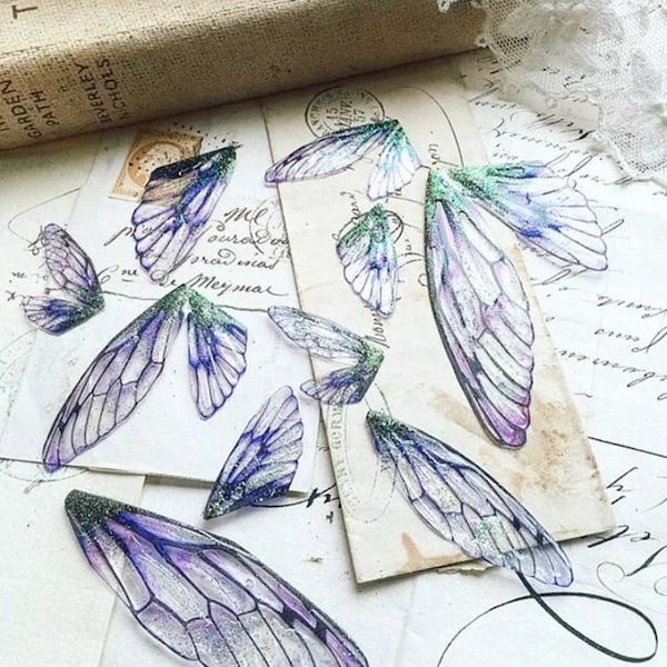 Magical purple faerie wing fragments, craft fairy wings