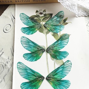 New Magical turquoise rainbow craft faerie wings