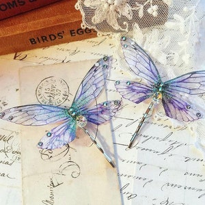 ONE Purple natural faerie wing hair clip