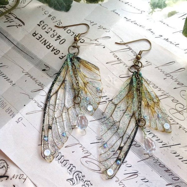 Rather Magical Large 'Faerie wing earrings'/ gift for her/ fantasy fairy wing earrings /LOTR