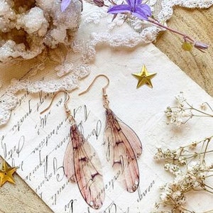 New Collection 'Ethereal pink faerie wing' Earrings