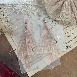 NEW Whimsical “Fleur”faerie wing earrings/ fairy jewellery/ Christmas gift/ dangle earrings/ gift for her/ fairy earrings/ gift for her