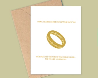 Pop culture Valentine's Day card - Lord of the ring My precious