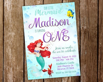 Little Mermaid Invitation Ariel Invitation Little Mermaid Birthday Little Mermaid Invite Ariel Birthday Invitation Ariel Party Invitation