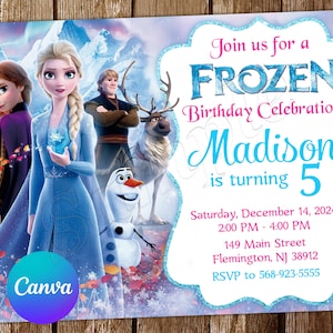 Frozen Invitation Frozen Birthday Invitation Frozen Party Frozen Editable Invitation Frozen Digital Card Printable