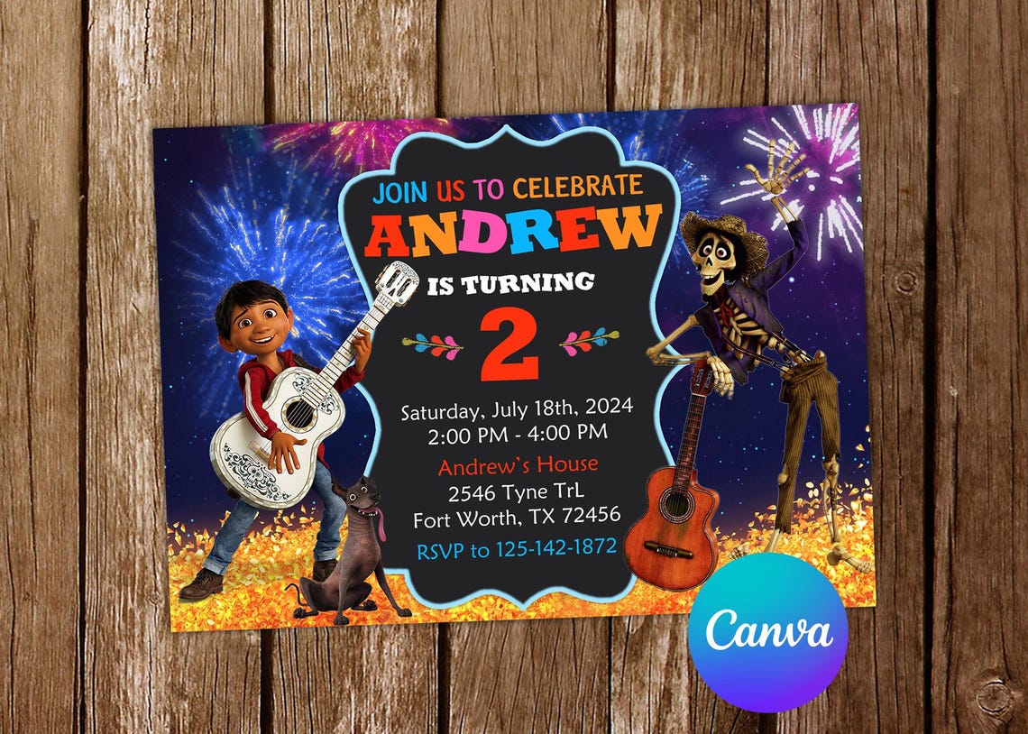 Coco Invitation Coco Birthday Invitation Fiesta Invitation Coco Party ...