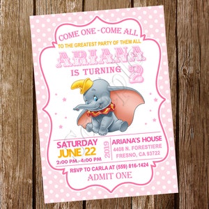 Invito Dumbo Invito Dumbo Circus Invito Dumbo Baby Invito Dumbo Compleanno Invito Dumbo Invito Compleanno Dumbo Invito Festa Dumbo