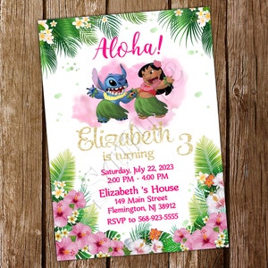 Lilo and Stitch Invitation Lilo and Stitch Birthday Lilo and Stitch Invite Lilo Invitation Lilo Birthday Invitation Lilo Party Invitation