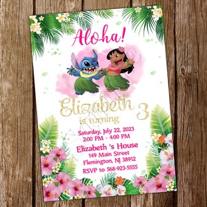 Stitch Invitation Stitch Birthday Invitation Stitch Birthday Party