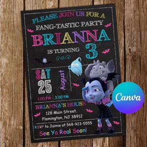 Vampirina Invitation Vampirina Birthday Invitation Vampirina Party Vampirina Invites Vampirina Editable Invitation