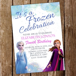 Convite Frozen Convite Frozen Aquarela Frozen Aniversário Frozen Festa Frozen Convite Frozen