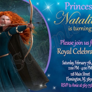 Brave Invitation Merida Invitation Princess Brave Invitation Brave Birthday Brave Invite Brave Birthday Invitation Brave Party