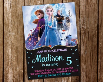 Frozen Invitation Frozen Birthday Invitation Frozen Party Frozen Invites Frozen Digital Printable Card