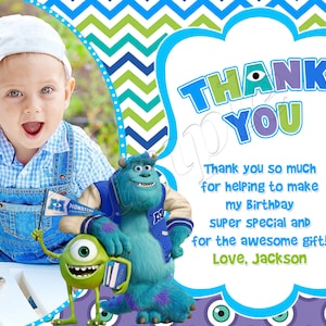 Monster Uni Danke-Karte Monster Danke-Karte Monster Uni Einladung Monster Einladung Monster Geburtstag