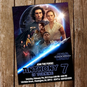 Star Wars Einladung Star Wars The Rise of Skywalker Einladung Star Wars Geburtstags-Einladung Jedi Star Wars Party