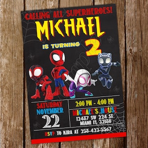 Spidey Geburtstags-Einladung Spidey Einladung Spidey Geburtstag Spidey einladen Spidey Geburtstags-Einladung Spidey Party einladen