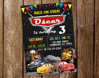 Cars Invitation McQueen Invitation Cars Birthday Cars Invite Cars Birthday Invitation Cars Party Invitation