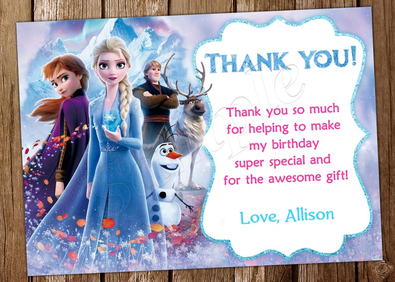 Frozen 2 Thank You Card Frozen Thank You Card Frozen 2 Etsy