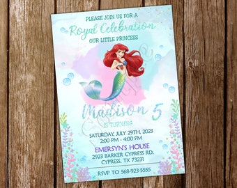 Little Mermaid Invitation Ariel Invitation Little Mermaid Birthday Little Mermaid Invite Ariel Birthday Invitation Ariel Party Invitation