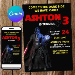 Star Wars Invitation Star Wars Birthday Invitation Star Wars Party Star Wars Invites Star Wars Editable Invitation Star Wars Digital Card