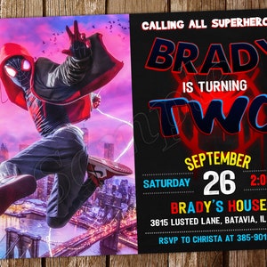 Spider Verse Invitation Spider Verse Birthday Spider Verse Invite Spider Verse Birthday Invitation Spider Verse Party Invitation