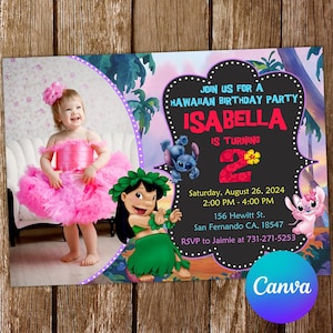 Lilo and Stitch Invitation Stitch Birthday Invitation Stitch Party Stitch Editable Invitation Stitch Digital Card Printable