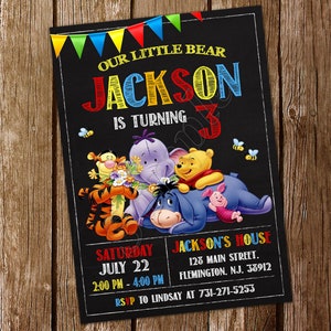 Invitation d'anniversaire de Winnie l'ourson Invitation d'anniversaire de Winnie l'ourson Invitation d'anniversaire de Winnie l'ourson Invitation d'anniversaire de Winnie l'ourson Fête de Winnie l'ourson