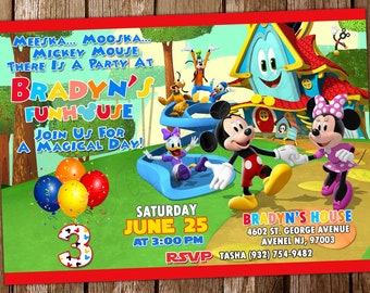 Mickey Mouse Funhouse Invitation Mickey Mouse Invitation Funhouse Invitation Mickey Mouse Funhouse Birthday Mickey Mouse Birthday