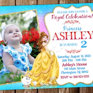 Belle Invitation Princess Belle Invitation Belle Birthday Belle Invite Belle Birthday Invitation Belle Party