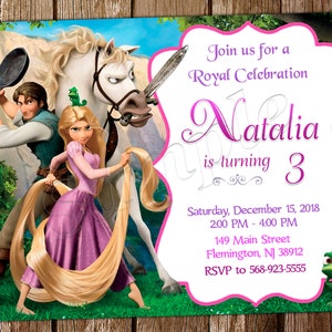 Rapunzel Einladung Rapunzel Geburtstagseinladung Rapunzel Invite Geburtstagseinladung Rapunzel Partyeinladung