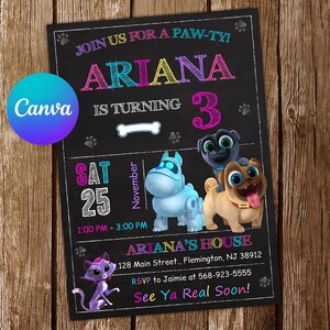 Puppy Dog Pals Invitation Puppy Dog Pals Birthday Invitation Puppy Dog Pals Party Puppy Dog Pals Editable Invitation
