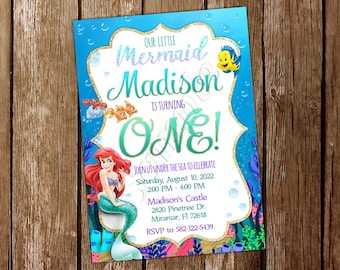Little Mermaid Invitation Ariel Invitation Little Mermaid Birthday Little Mermaid Invite Ariel Birthday Invitation Ariel Party Invitation