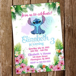 Lilo and Stitch Invitation Lilo and Stitch Birthday Lilo and Stitch Invite Lilo Invitation Lilo Birthday Invitation Lilo Party Invitation