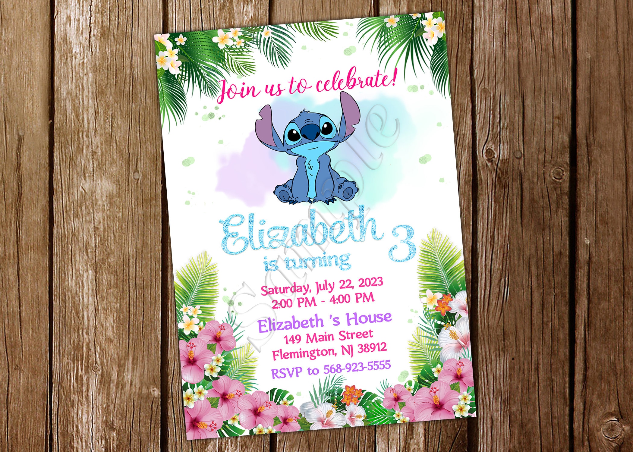 Lilo and Stitch Invitation Lilo and Stitch Birthday Lilo and Stitch Invite  Lilo Invitation Lilo Birthday Invitation Lilo Party Invitation