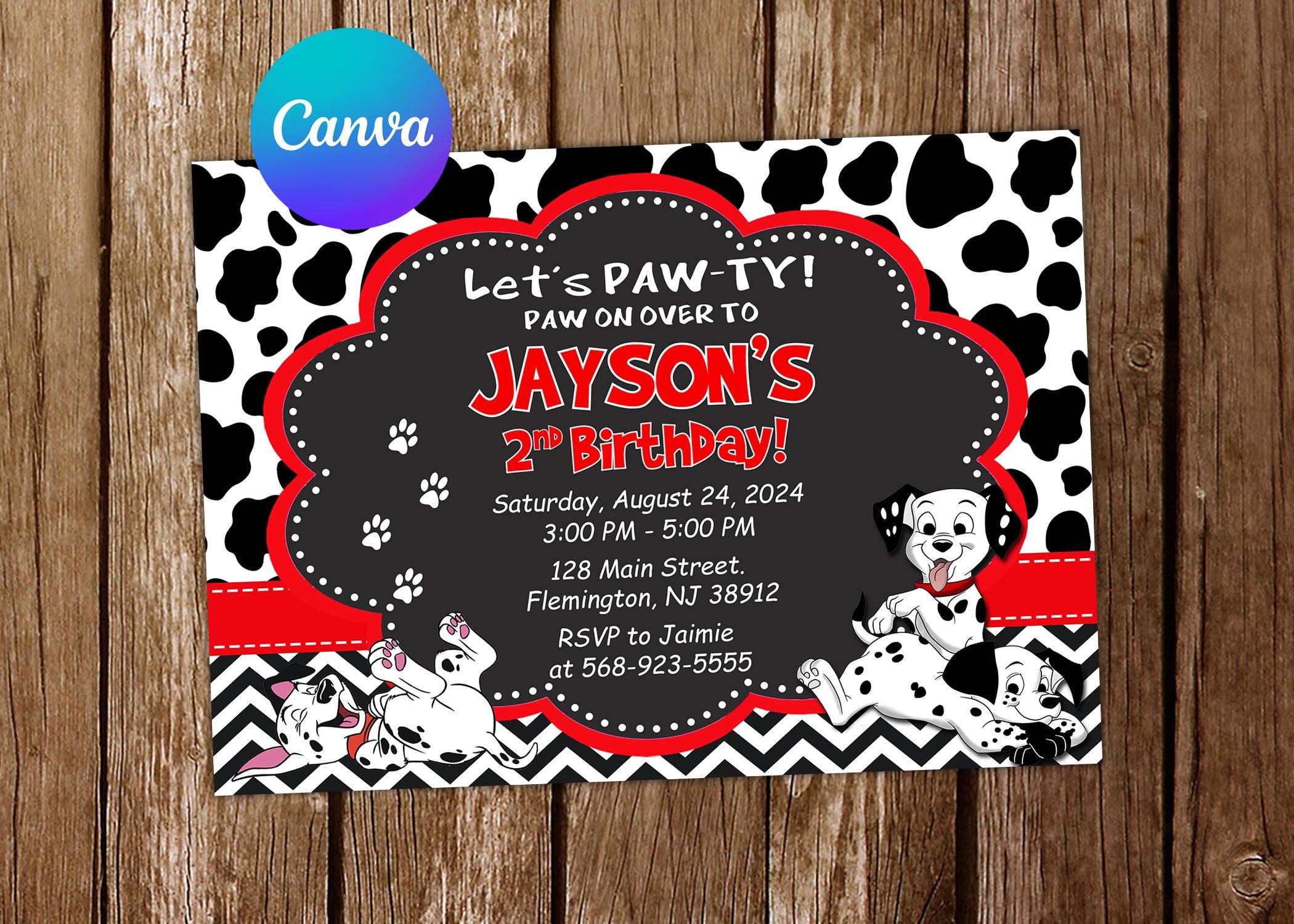 101 Dalmatians Invitation 101 Dalmatians Birthday Invitation 101 ...
